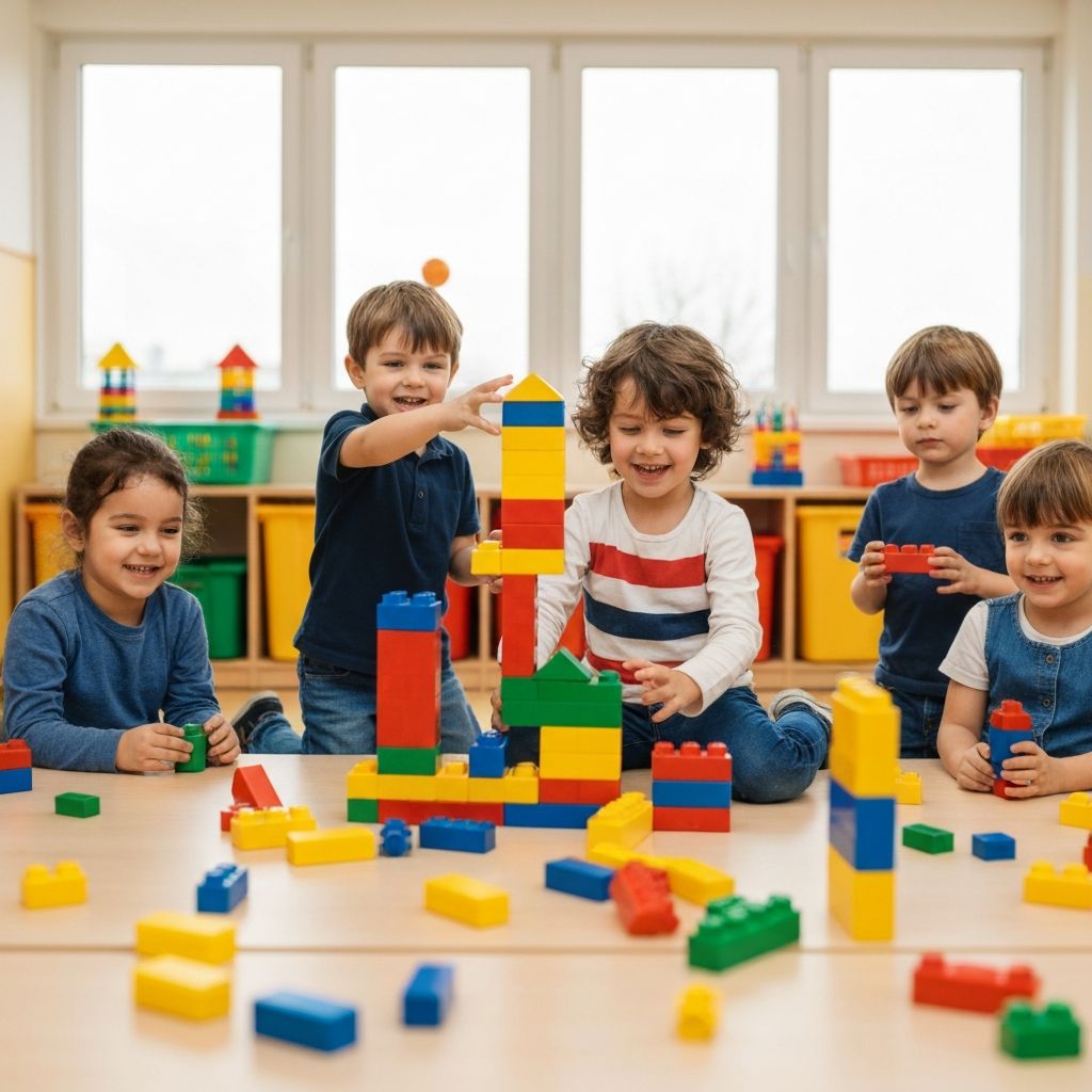 Kids playing with blocks